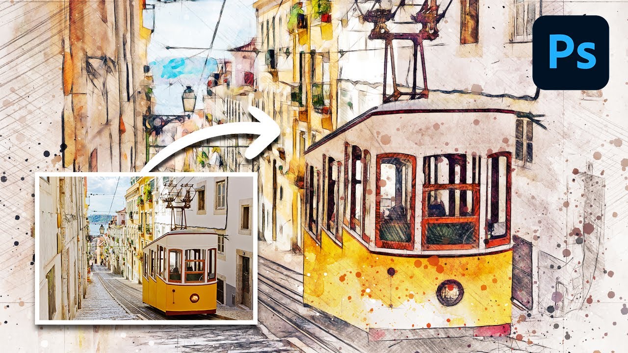 How To EASILY Create A Watercolor Painting Effect In Photoshop