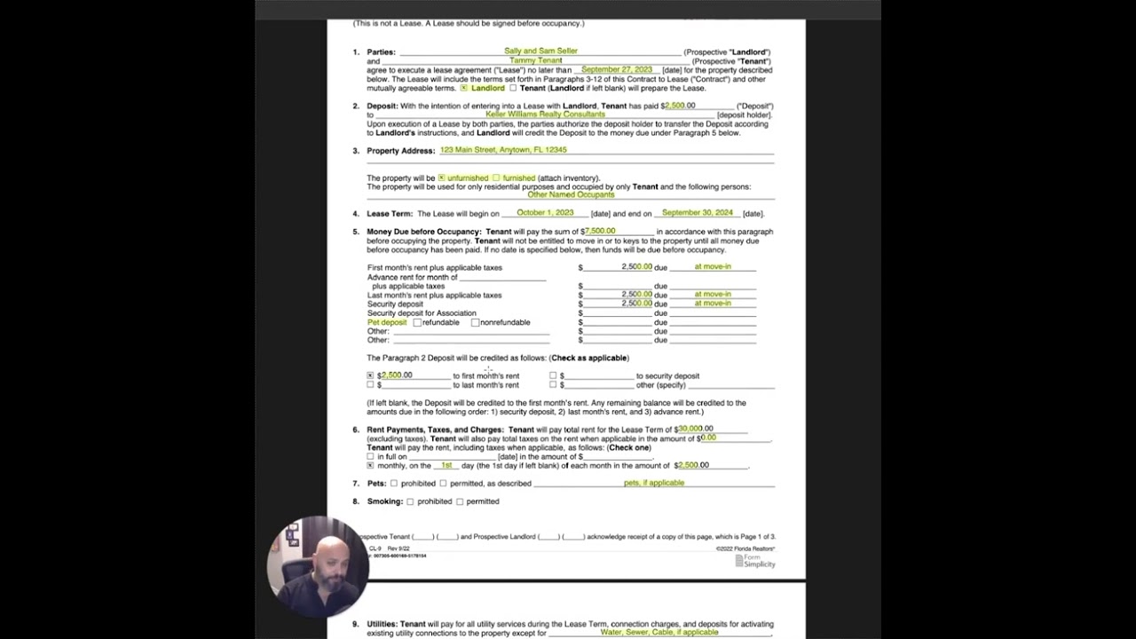 Contract to Lease (CL 9)