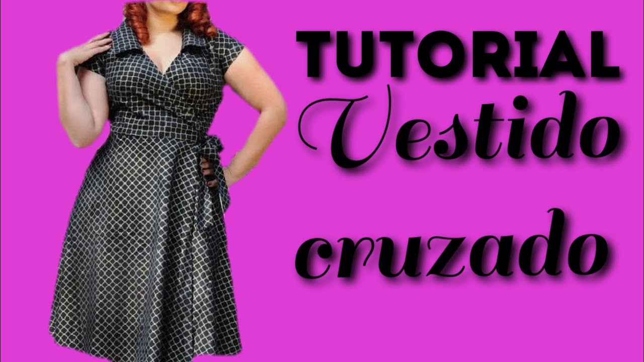 vestido cruzado con falda medio circular paso a paso