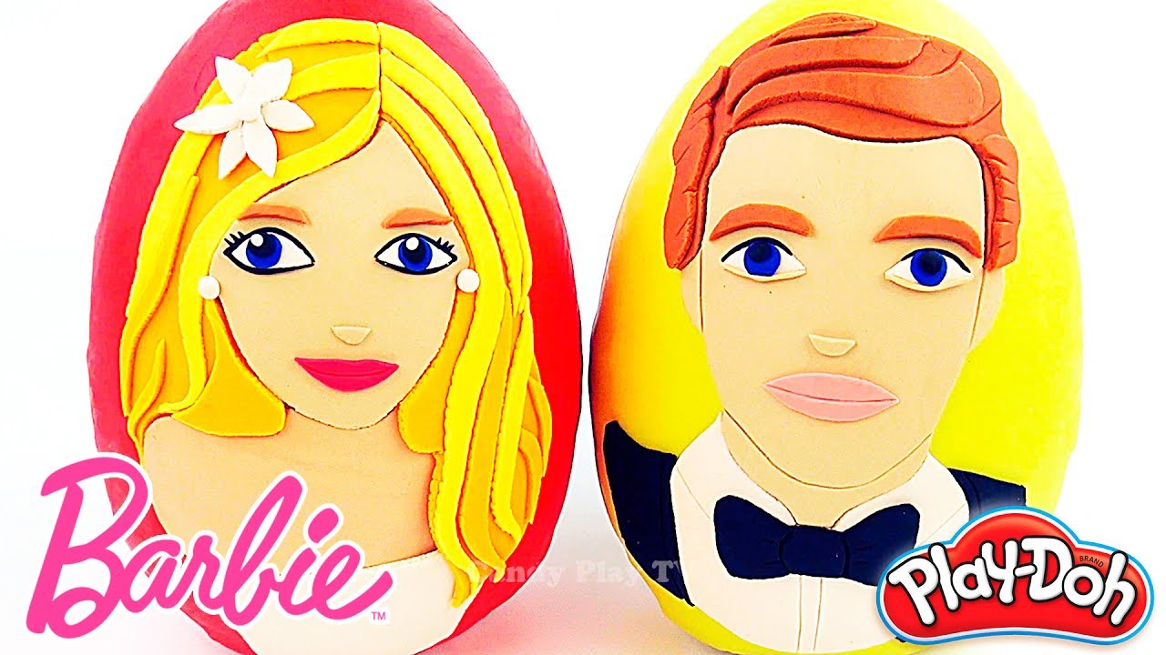 Huge Play Doh Surprise Eggs BARBIE& KEN | Learn Colours with Barbie and Ken for kids