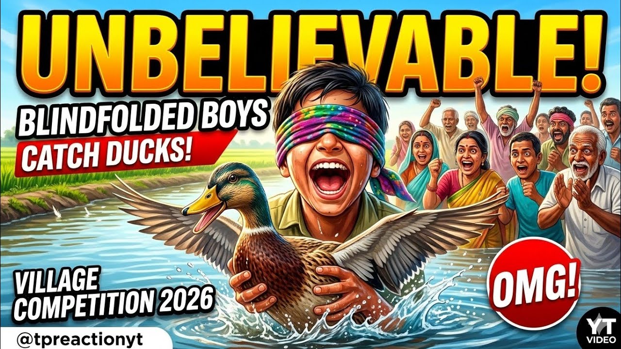 ​UNBELIEVABLE! Blindfolded Boys Catching Ducks! 🦆 | Village Competition 2026
