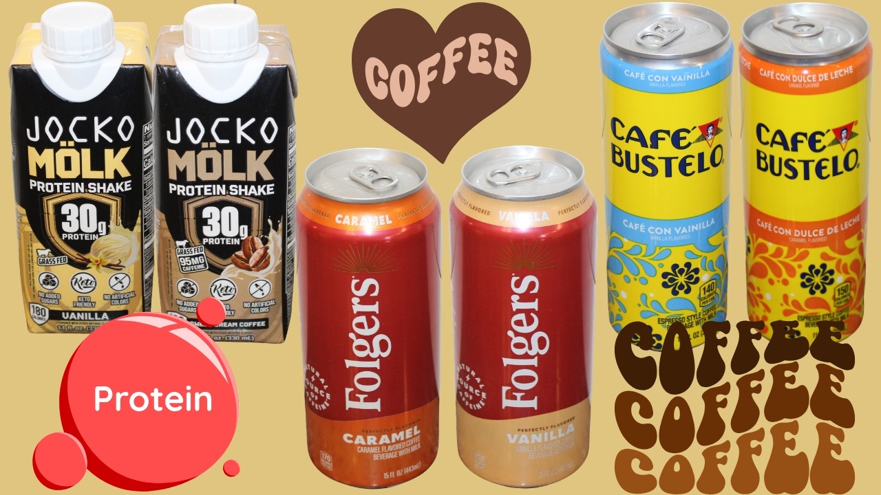 Jocko Mölk Vanilla/Sweet Cream Coffee,Café Bustelo Dulce De Leche/Vanilla, Folgers Vanilla & Caramel