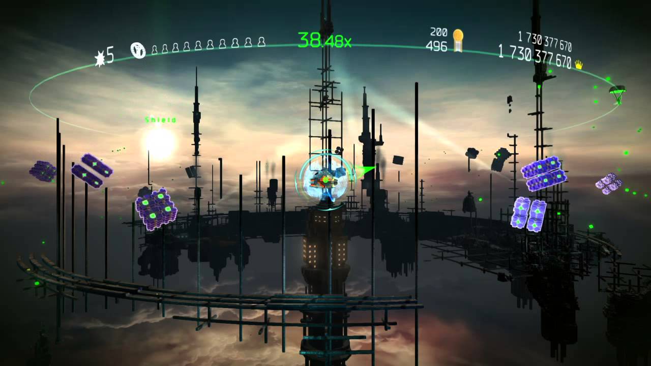 RESOGUN&trade;Survival  Stardust Ship Challenge World Record 2.4 Billion Points!