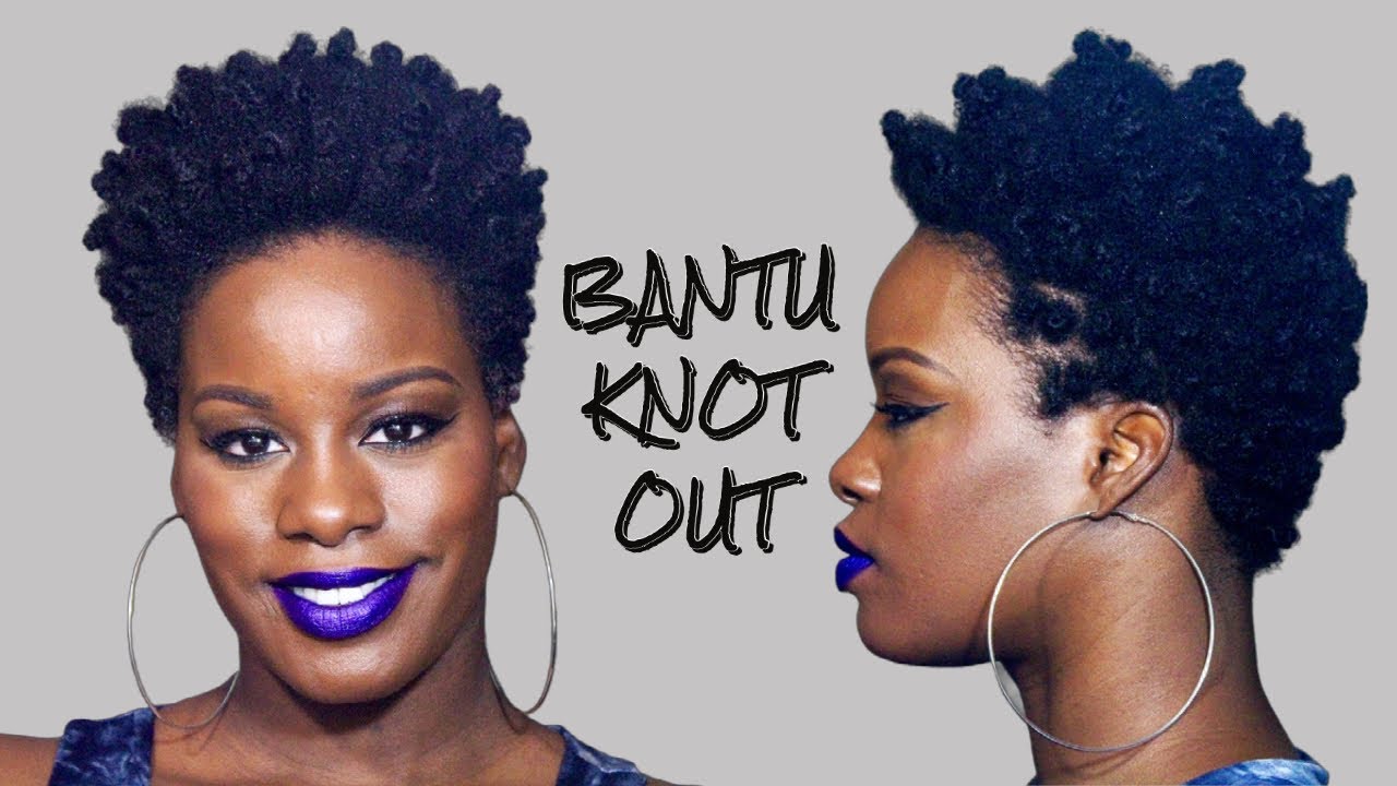 Bantu Knot Out on 4C Tapered TWA Tutorial