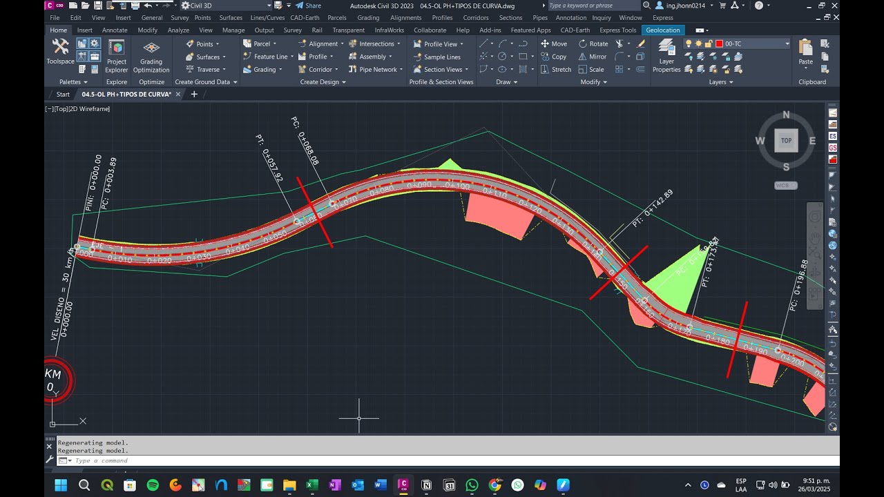 CURSO VIAS TERCIARIAS - CLASE DISEÑO DE PLACA HUELLA CON CIVIL 3D