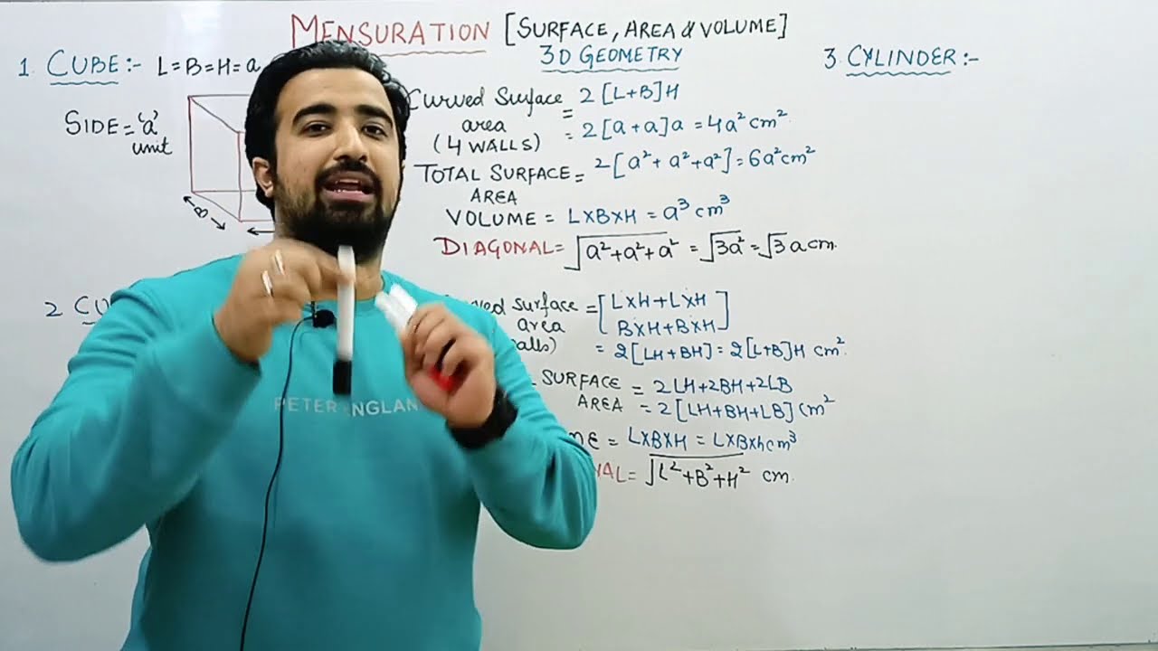 LEC-10 | SURFACE, AREA AND VOLUME || MENSURATION | BASIC MATHEMATICS | FREE COURSE JKSSB CLASS-IV