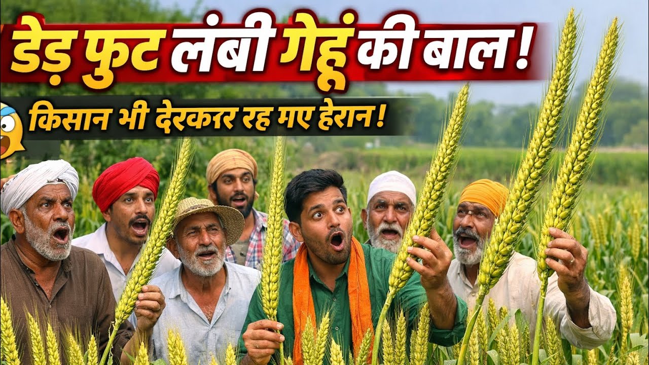 🔥 इतनी लंबी गेहूं की बाल कि हर कोई देखने पहुंच रहा खेत में #agriculture #farming #viral 