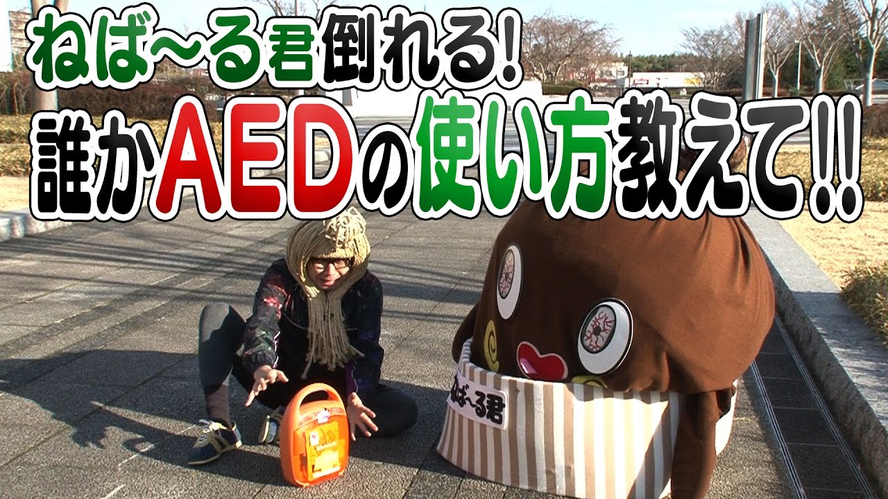 ねば～る君が大変なことに！誰かAEDの使い方を教えて！！【ねば～る君とうめねばちゃんのAEDの講習を受けるネバよ～！】