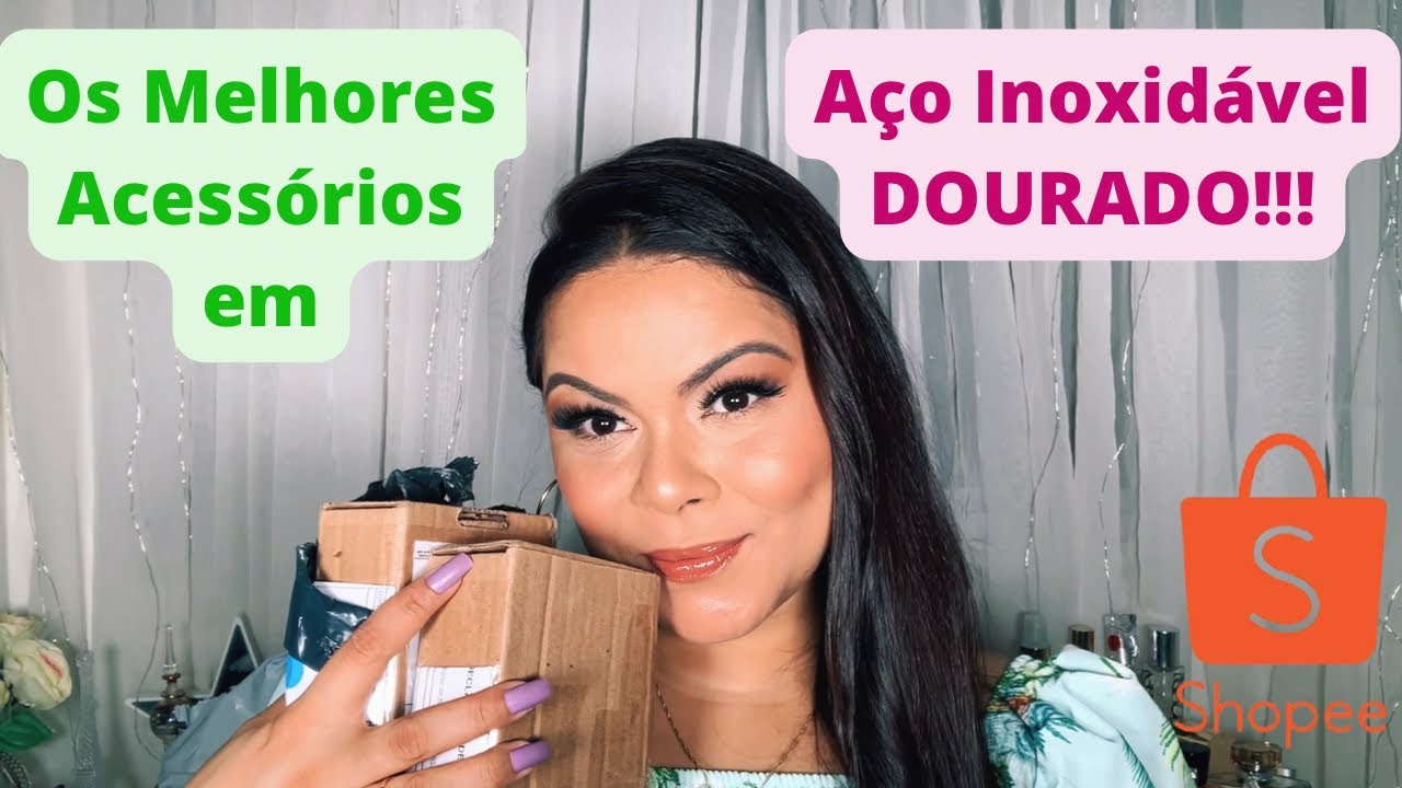 SHOPEE : Comprinha #76- Acessórios em Aço Inoxidável Dourado - Não muda de cor. Tudo lindo!!!