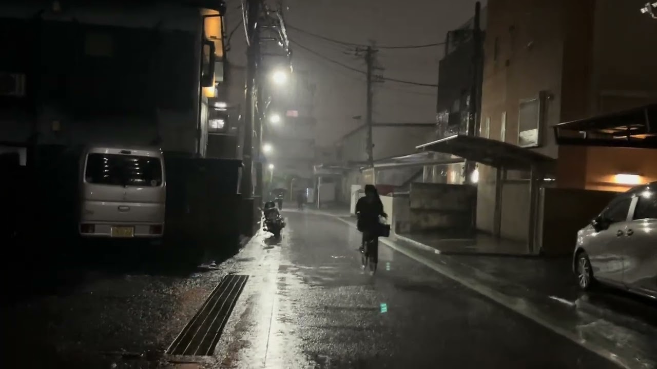 ASMR Japan Thunderstorm Night Rain Walk 2024.07.24 Ambience Sleep Meditate Relax Tokyo Storm