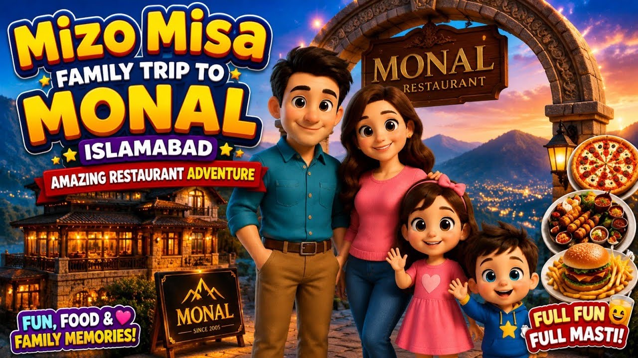 Mizo Misa Family Trip to Monal Islamabad 🏔️🍽️ | Amazing Restaurant Adventure | Cartoon world kids