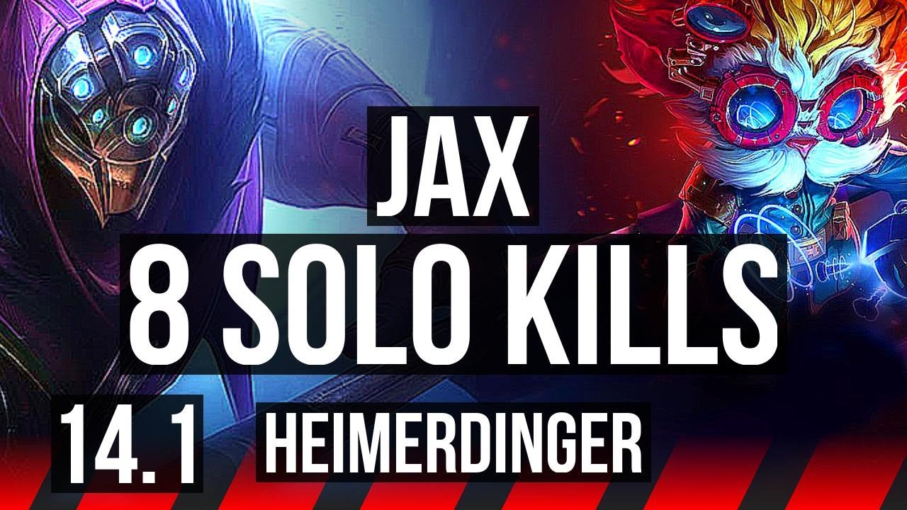 JAX vs HEIMERDINGER (TOP) | 8 solo kills, Rank 13 Jax | NA Master | 14.1