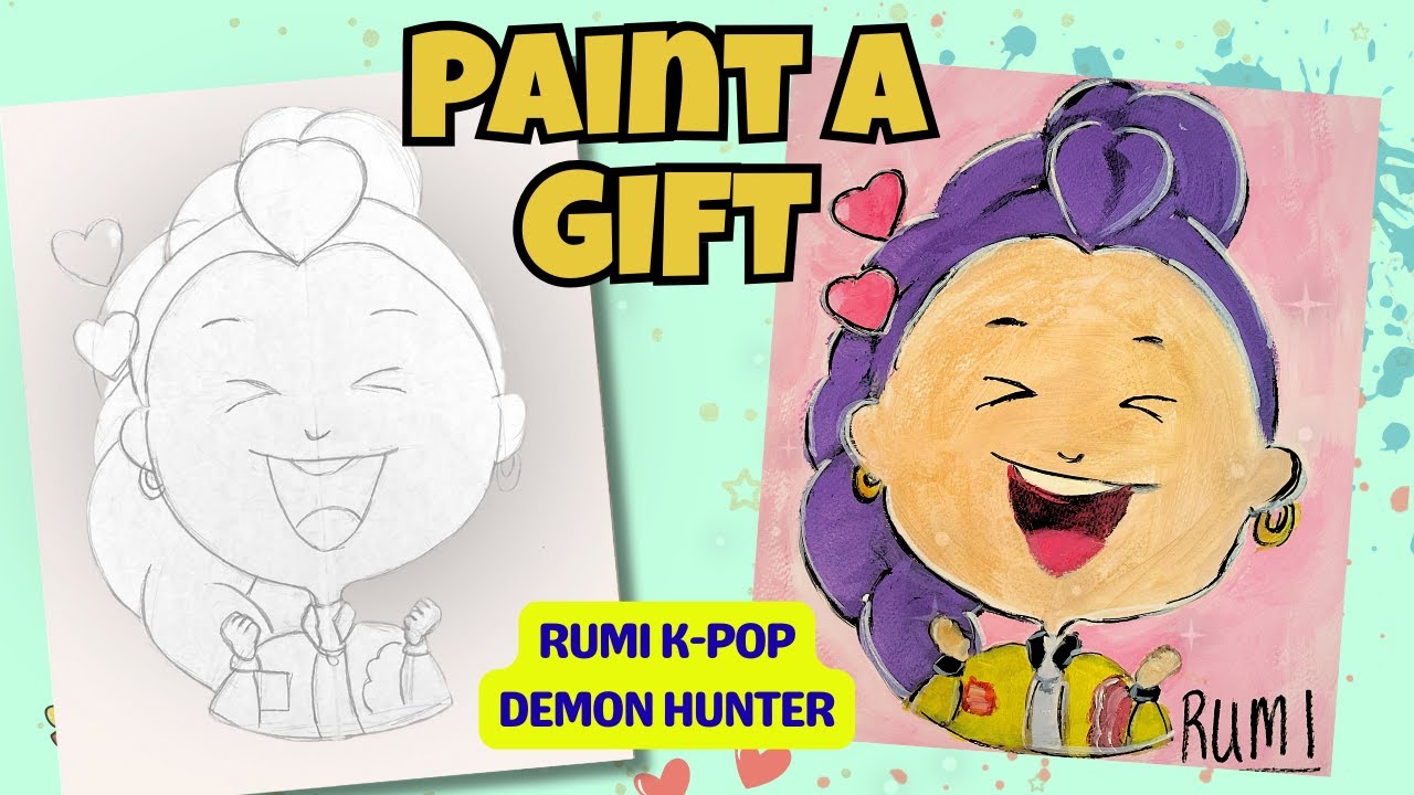 Paint Rumi K-Pop Hero (Chibi Style) 🎨 | Turn Your Drawing Into a Colorful Gift