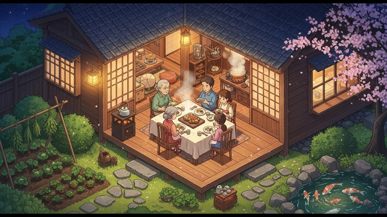 🌧️ Rainy Day in Japanese Farmhouse | 18 Min Healing Anime No Music | Ghibli style video