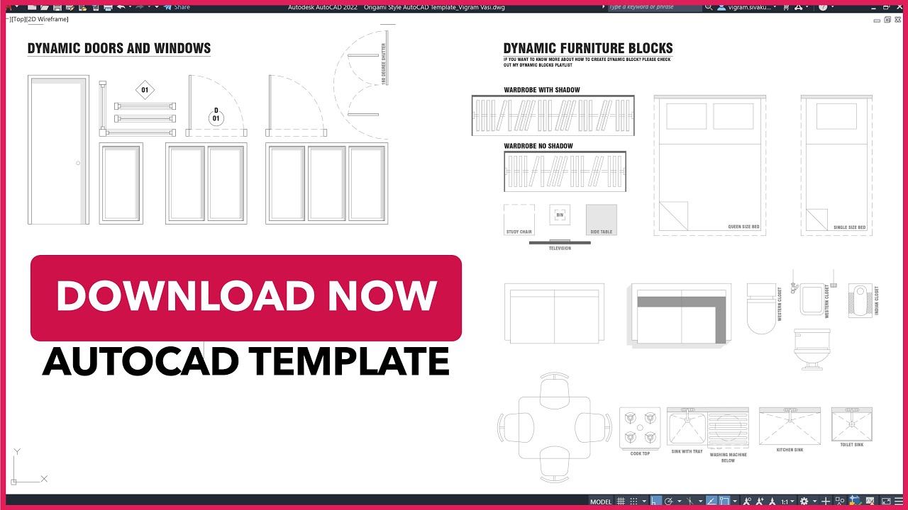 Creating Furniture, Doors and Windows in AutoCAD | AutoCAD template | Vigram Vasi - Day 07