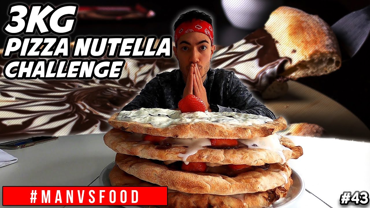 MANGIO 3KG di PIZZA NUTELLA Challenge   Cheat Day ITA | MAN VS FOOD