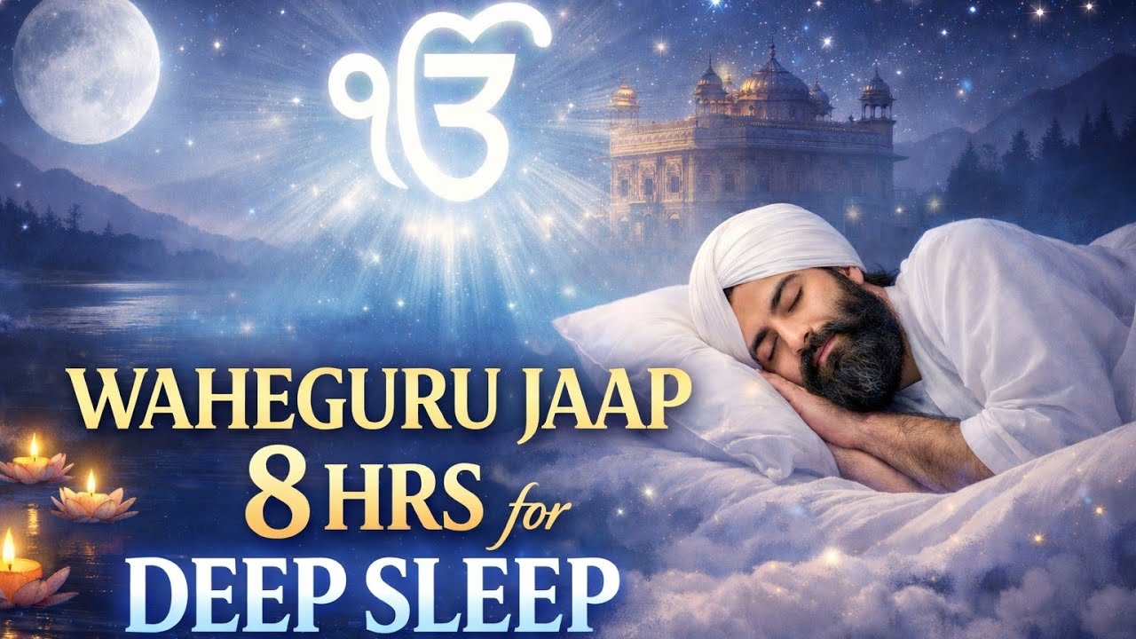 WAHEGURU JAAP | 8 hours Deep Sleep - Peaceful Simran for Mind Relaxation | Gurbani Meditation