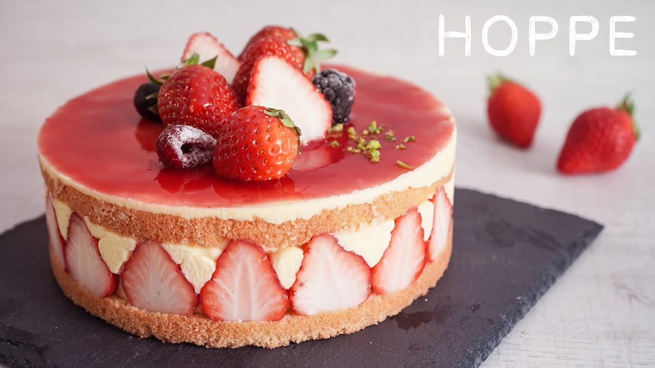 たっぷり苺 フレジエの作り方 Classic Fraisier Cake HOPPE