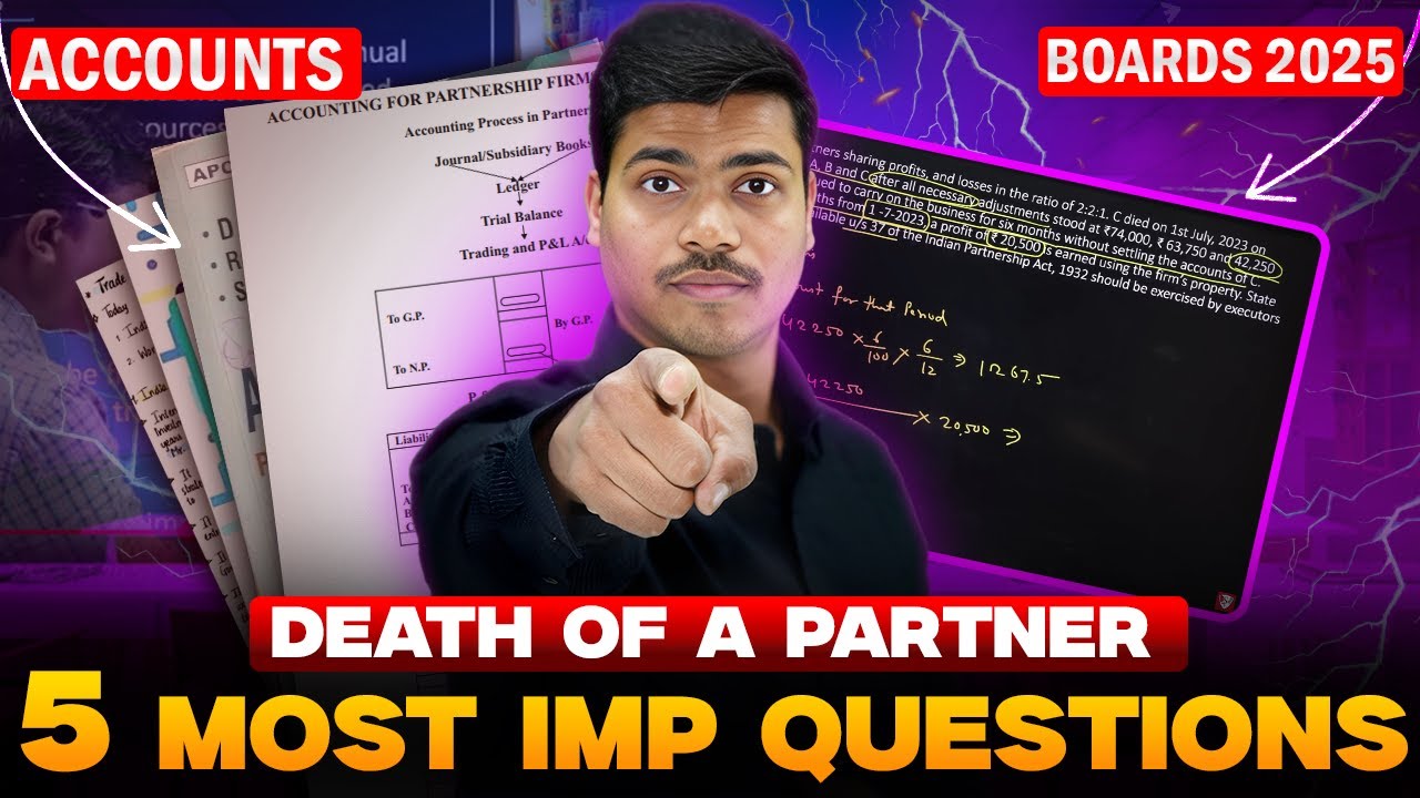 Death of a Partner | 5 Most Important Questions | Class 12 Accounts Board exam 2025