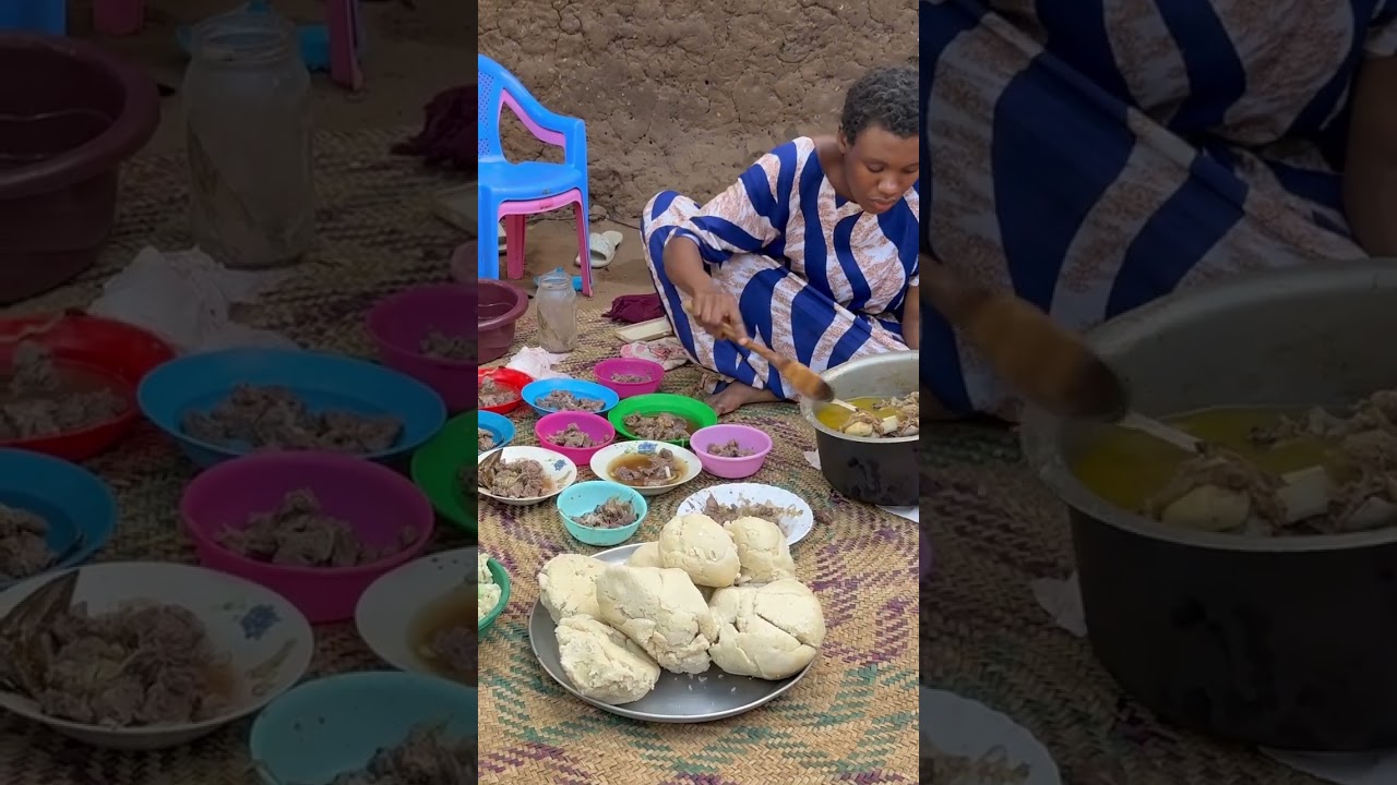 Unbelievable ❤️ African Village Mom Sharing Food 🍲 With Construction Workers 😱 Pure Love #shorts