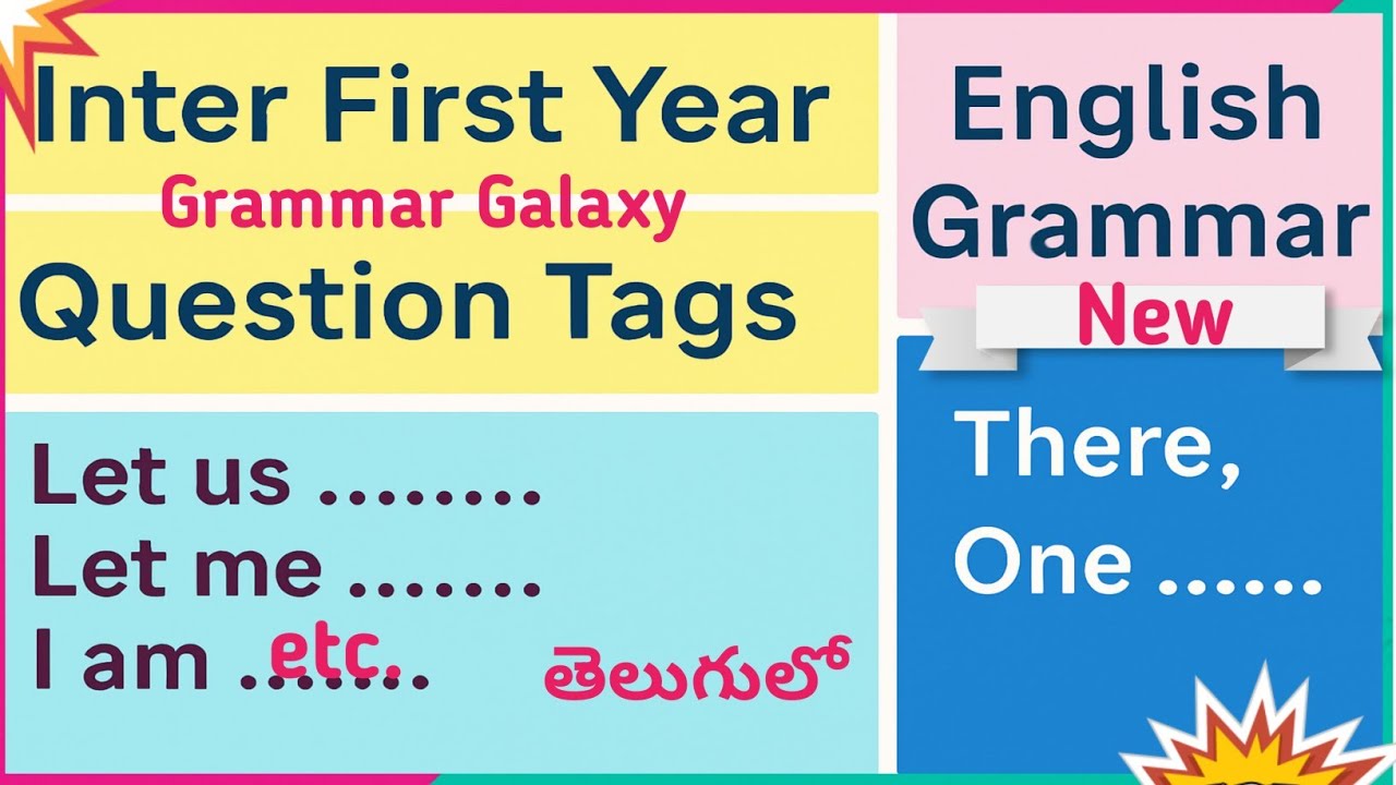 Question Tags in Telugu I new AP Inter First Year English Odyssey 1 Grammar Galaxy