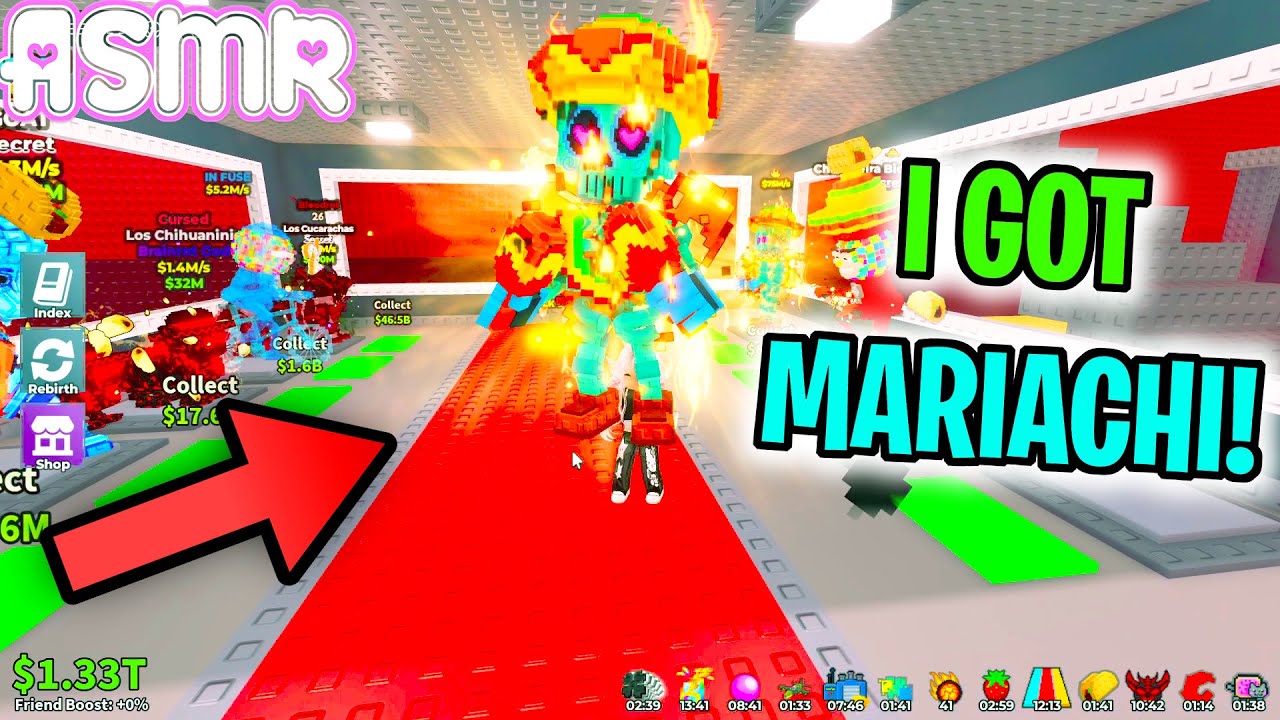ASMR Roblox Steal a Brainrot I got Mariachi! Taco Tuesday Event Relaxing Whispering + Gum Chewing 💤🍀
