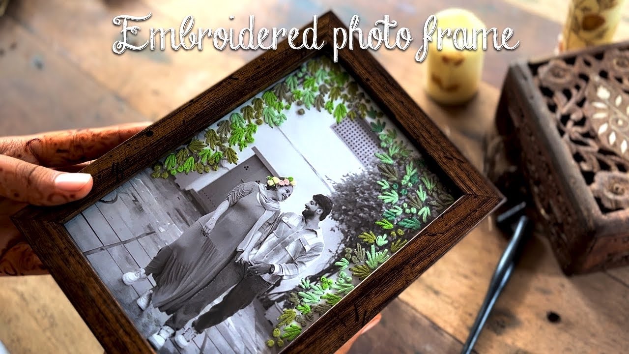Embroidered photo frame- How to | Gift idea | Malayalam | Safa with pen