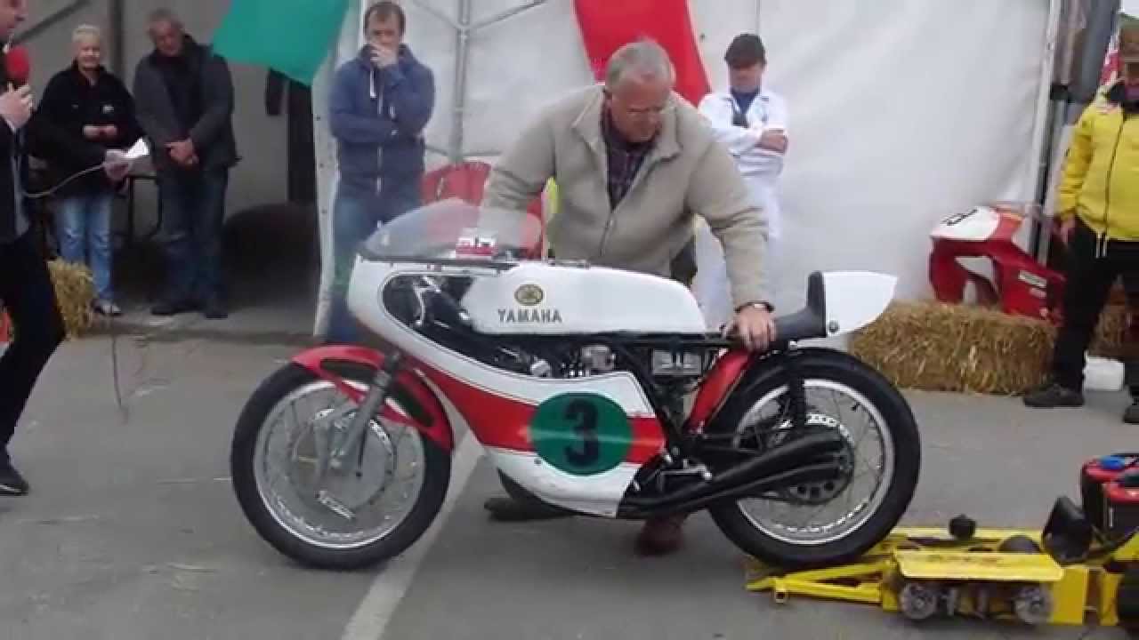 1970 Yamaha DOHC TZ250 prototype with John McGuiness & Steve Plater