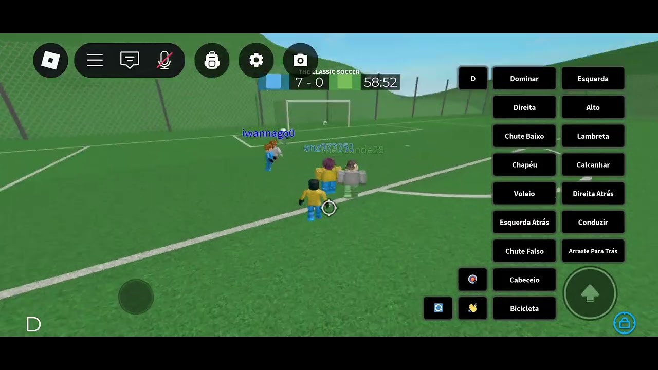 Jogando TCS(The classic soccer), fiz bastante skills e gols.