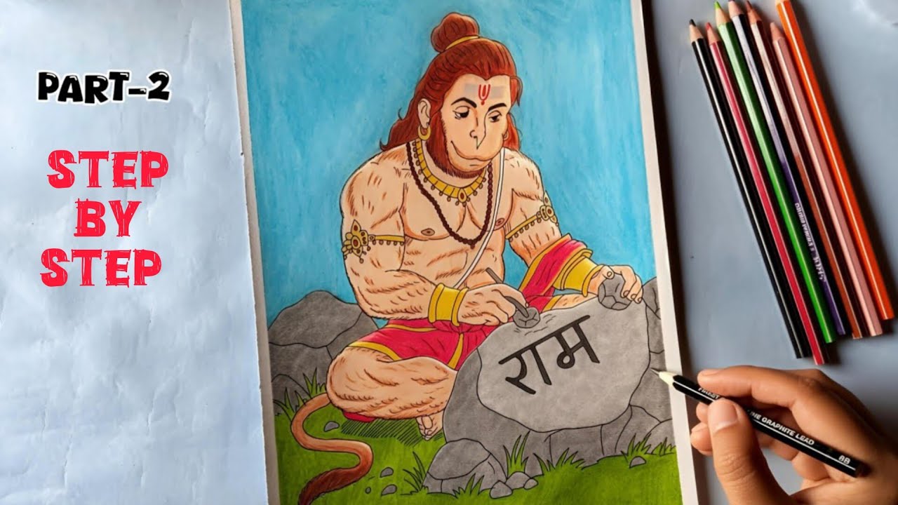 Hanuman ji Drawing Easy and Beautiful | How to draw a Lord Hanuman | #art #hanuman