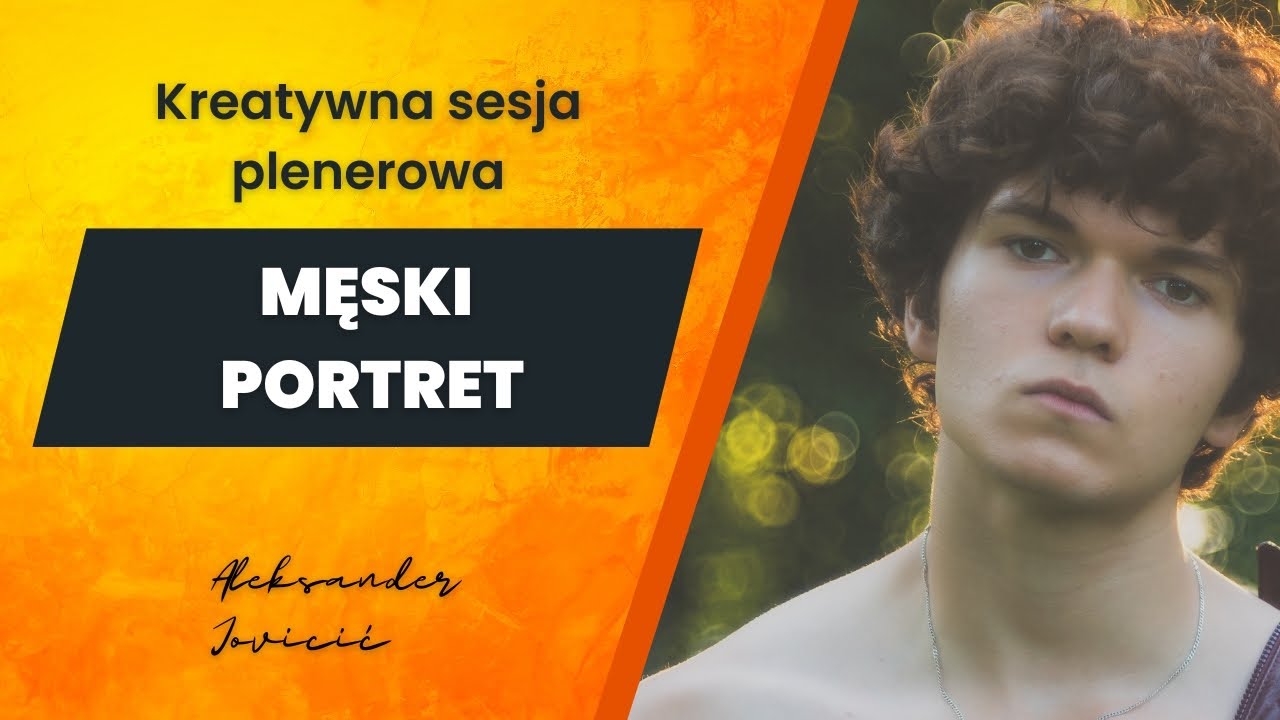 Męska sesja plenerowa w parku - bąblekowe bokeh, gwiazdki słoneczne. Portret mężczyzny w plenerze