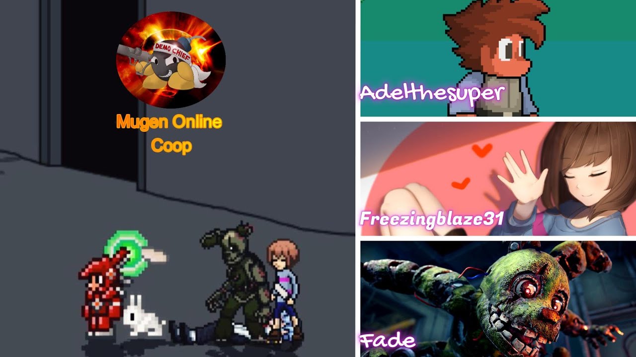 💣Mugen Online Coop:  Frisk, Springtrap & Terrarian!!!! #mugenjus  (Downloads)😁