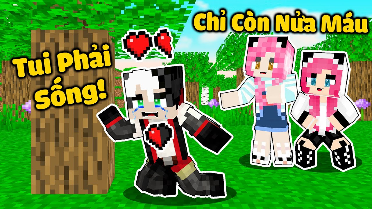 REDHOOD THỬ THÁCH 24H SINH TỒN NỬA MÁU TRONG MINECRAFT*1NGÀY MỀU PARKOUR CHỈ VỚI 1 NỬA TRÁI TIM MCPE