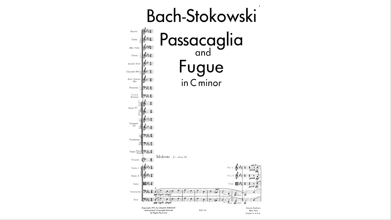 Bach/Stokowski - Passacaglia and Fugue in C minor [Score]