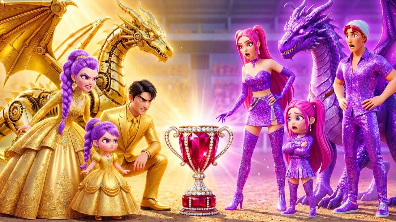 😱 Golden Family VS Amethyst Family 🥇 RUMI Gets Magic Dragon Racing Championship | KPOP Demon Hunters