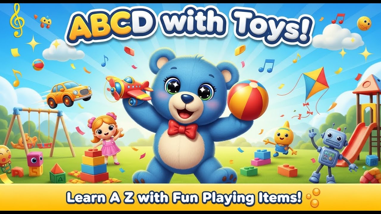 ABCD with Toys | Learn Alphabet A to Z with Fun Playing Items for Kids 🎲🧸🚗 #abcd #abc #kids #baby