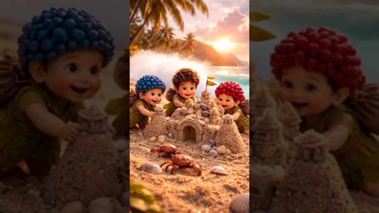 #cartoon #animation Three Tiny Forest Boys Build a Sand Castle! 🏰✨