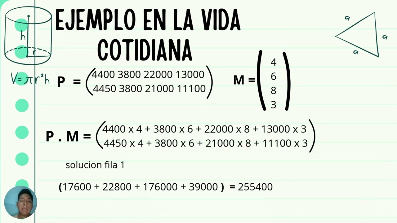 Acá álgebra lineal operaciones con matrices 