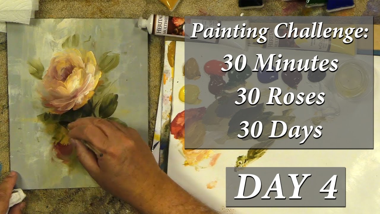 30 minutes - 30 roses - 30 days Painting Challenge: Day 4