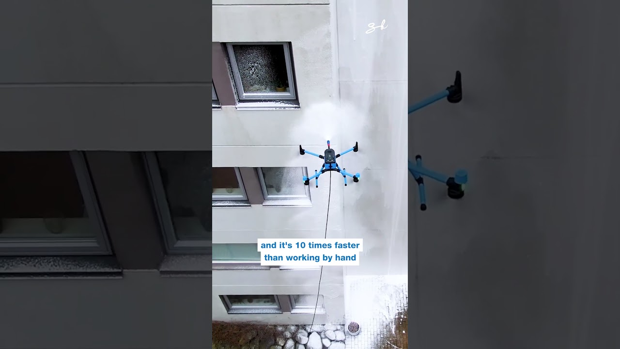 Who knew you could use a drone to clean high buildings 🤯