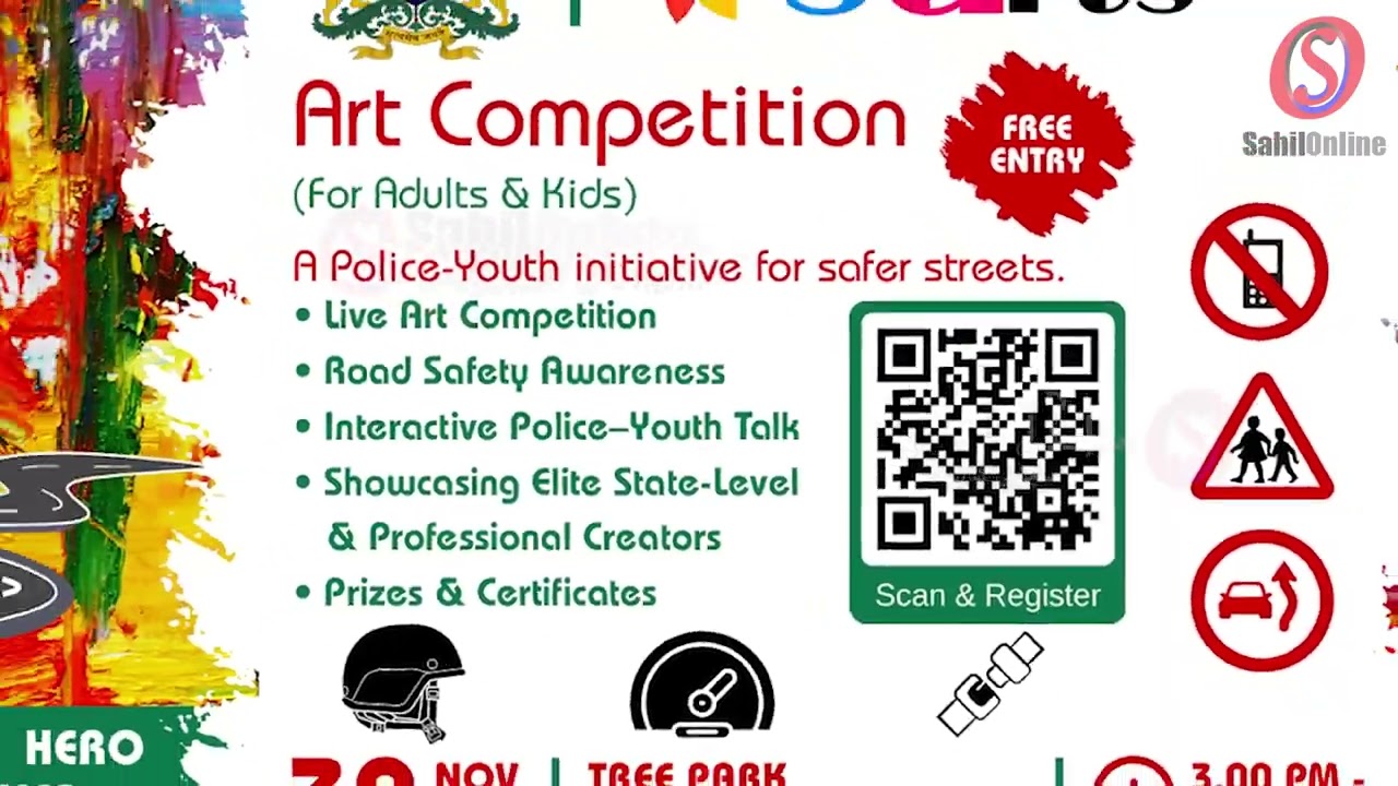 Traffic and Road Safety Art Competition by Bhatkal Town Police on 30th November
