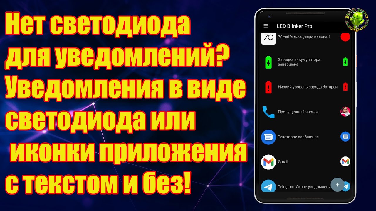 Нет светодиода для уведомлений? Уведомления в виде светодиода или иконки приложения с текстом и без!