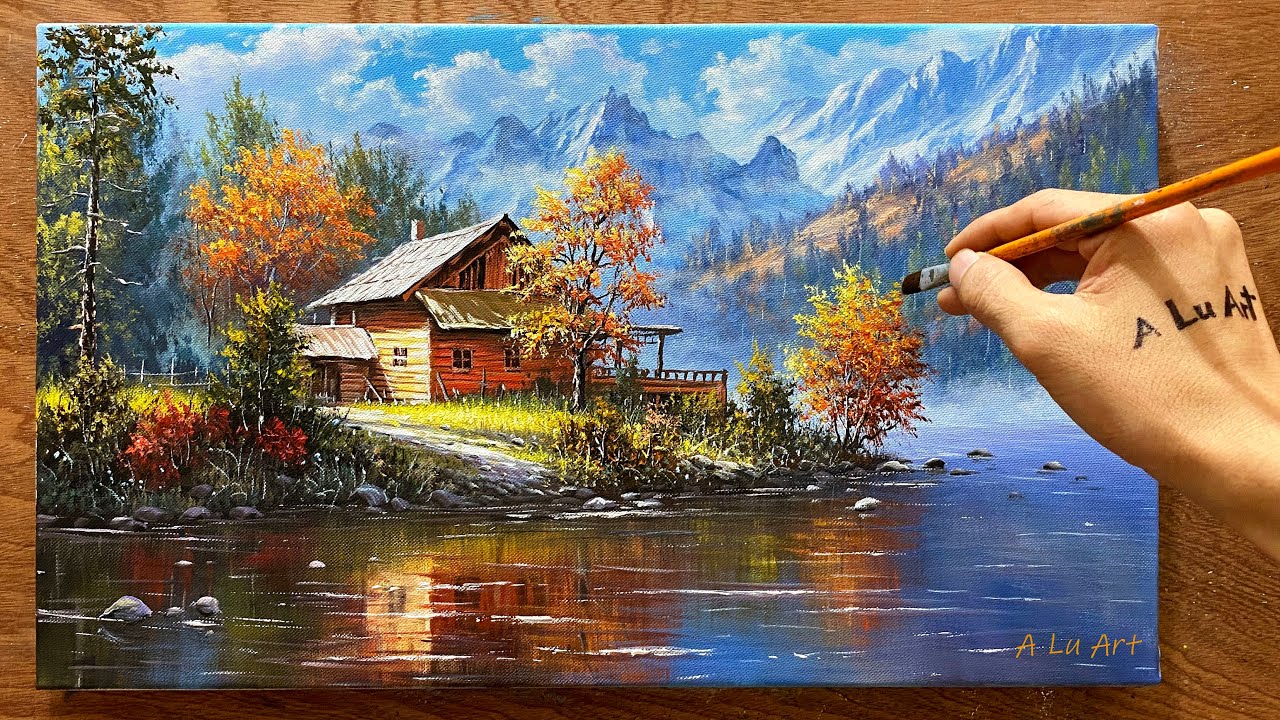 How to draw landscape painting 
