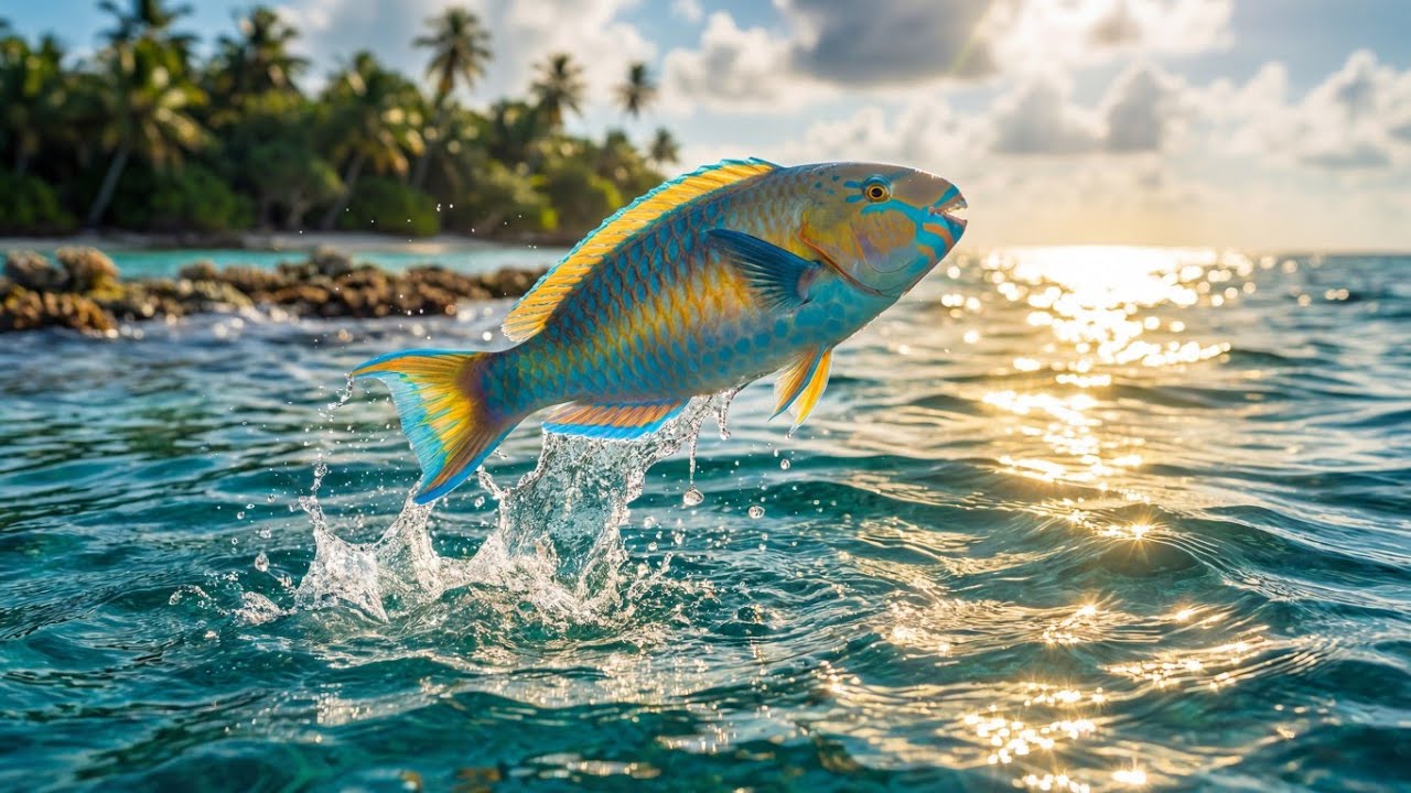 Fish Jumping Out of Water in 4K 🌊 Ultra Realistic | No Music Relaxing Sounds