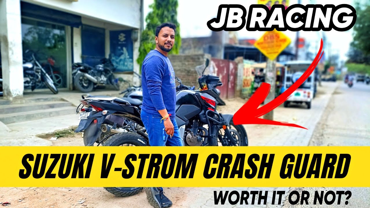 Finally Crash Guard install Ho gaya Suzuki V-Strom me | Jb Racing  crash guard Bandidos pitstop