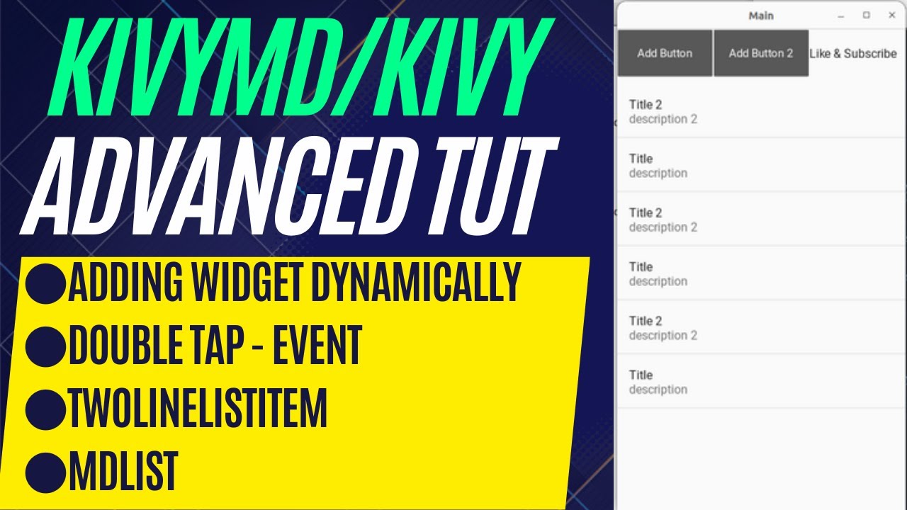 Kivy / KivyMD Advanced Dynamically added TwoLineListItems with Double tap event
