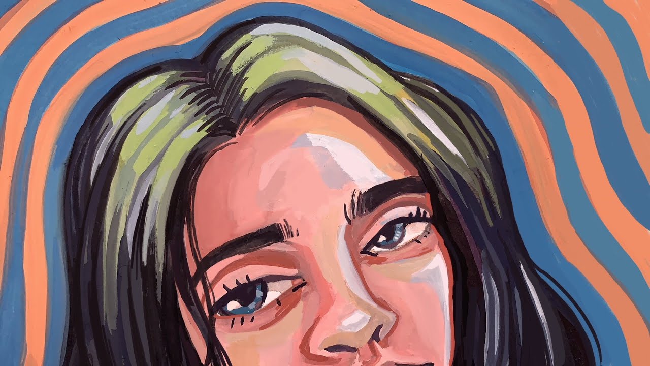 billie eillish - gouache painting ⚡️