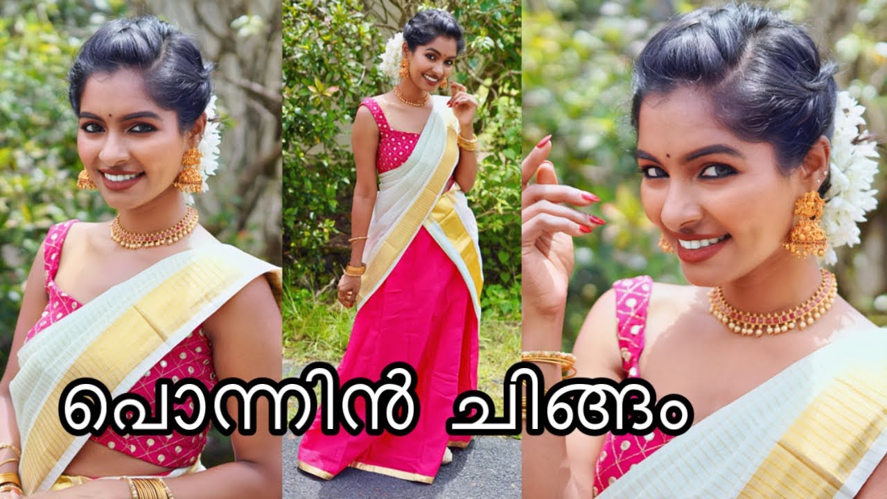 Easy Affordable look for Onam|Makeup, Hairstyle & outfit for Onam|under ₹300|Onam Series #1 |Asvi