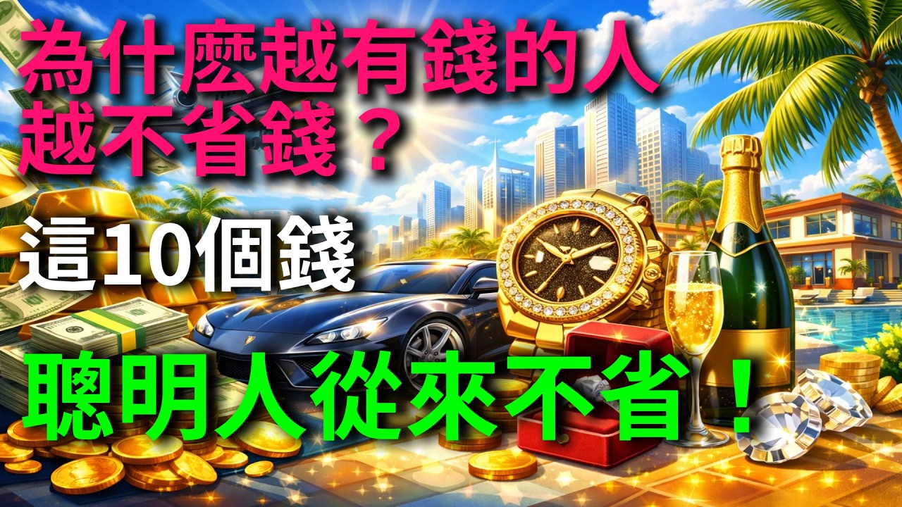 本期視頻揭示了聰明人從不省的10筆錢，打破「省錢致富」思維，分享如何通過健康、時間、認知、人脈等投資，實現財富增長。同時分析黃金白銀暴跌背後的邏輯及川普經濟政策可能帶來的機會。