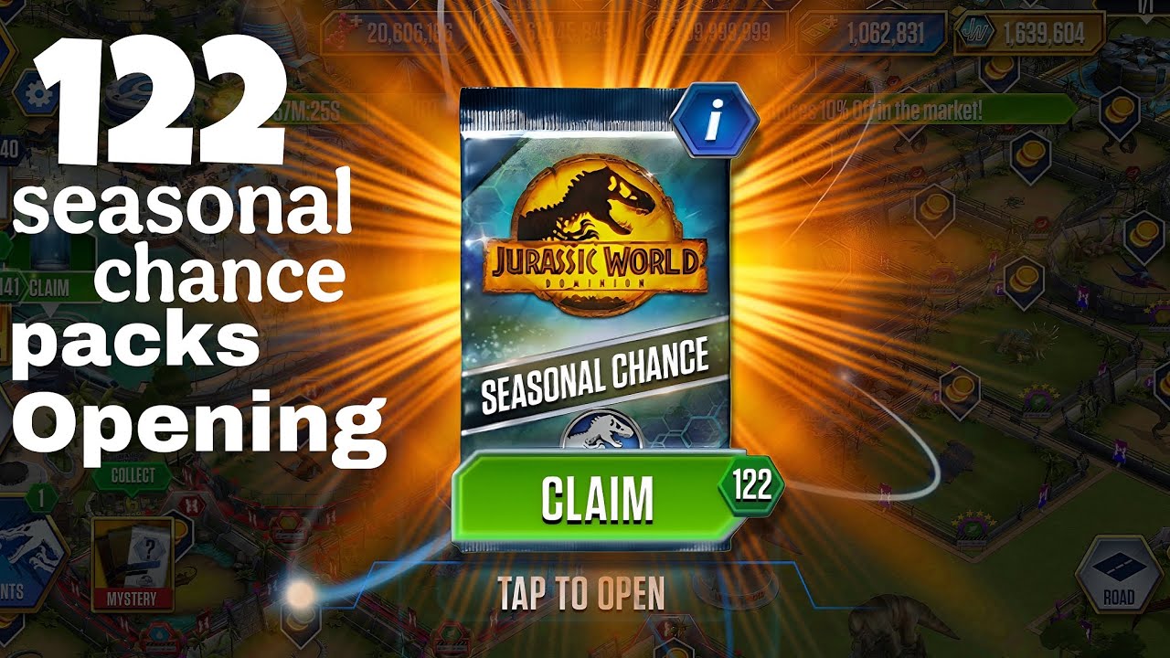 Opening 122 Seasonal Chance Packs | Jurassic World The Game